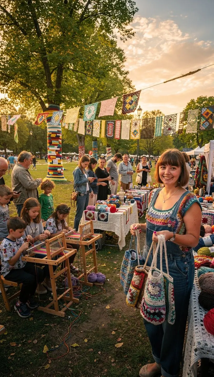 Színes fonalak különböző árnyalataiban, készülő kötött minták.