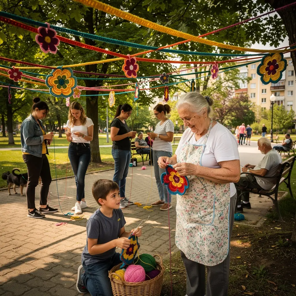 Horgolt takaró, amely gyönyörű mintákkal díszítve várja új tulajdonosát.
